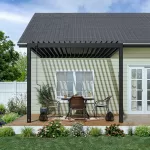 10x10 Evanston Wall Mounted Louvered Pergola - Image 2