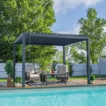 12x10 Sarasota Steel Louvered Pergola