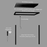10x10 Evanston Wall Mounted Louvered Pergola - Image 12