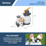 Bestway Power Steel 18' x 9' x 48" Rectangular Above Ground Swimming Pool Set Metal Frame Family Pool with Sand Filter Pump, Skimmer, and Vacuum,White - Image 5