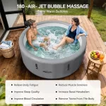 85" Drop-Stitch Inflatable Hot Tub, 6-8 Person XL Outdoor Spa with Energy-Saving Thermal Cover, 180 Bubble Jets & 104°F Rapid Heating, Rigid Portable Massage Tub - Image 7