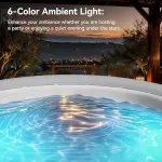 85" Drop-Stitch Inflatable Hot Tub, 6-8 Person XL Outdoor Spa with Energy-Saving Thermal Cover, 180 Bubble Jets & 104°F Rapid Heating, Rigid Portable Massage Tub - Image 4