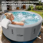 85" Drop-Stitch Inflatable Hot Tub, 6-8 Person XL Outdoor Spa with Energy-Saving Thermal Cover, 180 Bubble Jets & 104°F Rapid Heating, Rigid Portable Massage Tub - Image 3