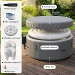 85" Drop-Stitch Inflatable Hot Tub, 6-8 Person XL Outdoor Spa with Energy-Saving Thermal Cover, 180 Bubble Jets & 104°F Rapid Heating, Rigid Portable Massage Tub - Image 2