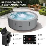 85" Drop-Stitch Inflatable Hot Tub, 6-8 Person XL Outdoor Spa with Energy-Saving Thermal Cover, 180 Bubble Jets & 104°F Rapid Heating, Rigid Portable Massage Tub - Image 9