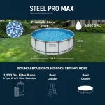Bestway Steel Pro MAX 13'x48" Round Above Ground Swimming Pool with Pump & Cover - Image 3