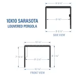 10x10 Sarasota Steel Louvered Pergola - Image 2
